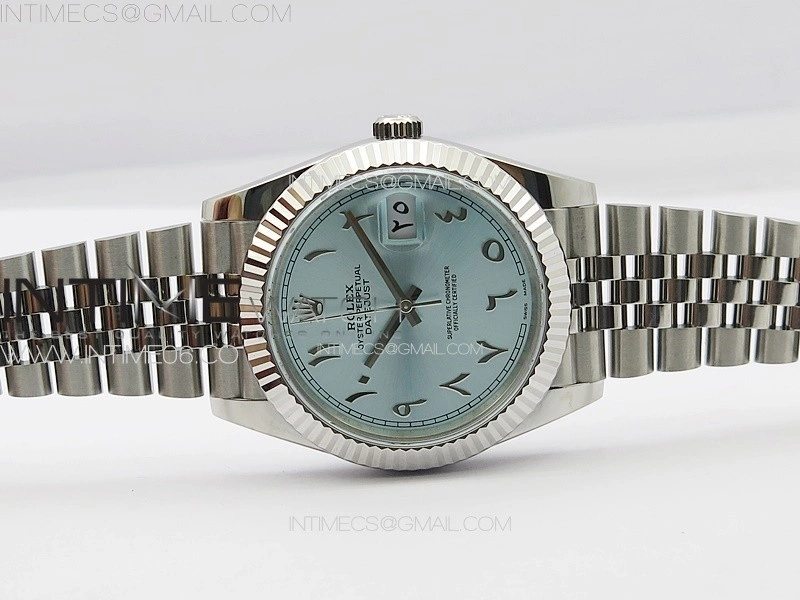 DateJust 41 126334 SS GMF 1:1 Best Edition Ice Blue Dial Arabic Markers on Jubilee Bracelet