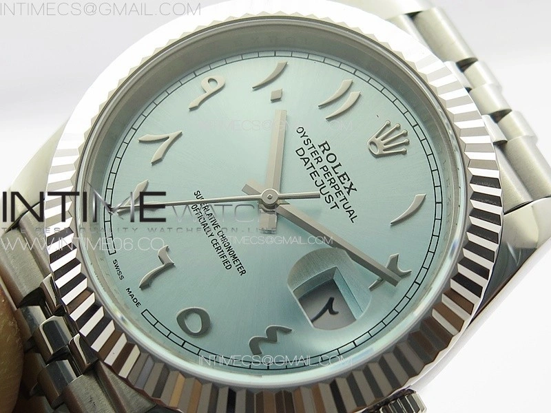 DateJust 41 126334 SS GMF 1:1 Best Edition Ice Blue Dial Arabic Markers on Jubilee Bracelet