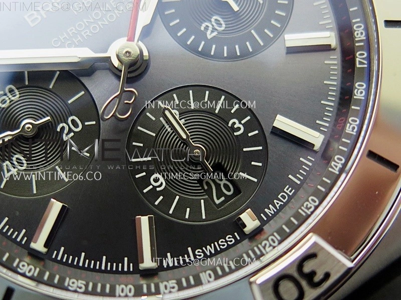 Chronomat B01 42mm SS TF 1:1 Best Edition Blue Dial Black Subdial on Black Rubber Strap A7750