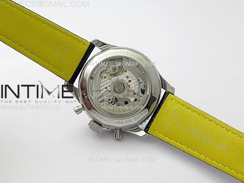 Navitimer B01 43mm SS B50 Best Edition Black Dial White Subdial On Black Leather Strap A7750