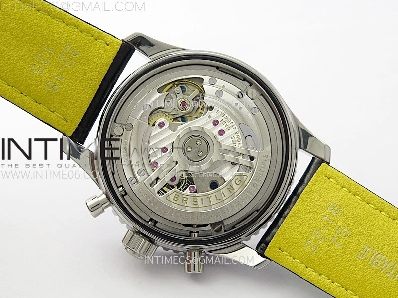 Navitimer B01 43mm SS B50 Best Edition Black Dial White Subdial On Black Leather Strap A7750