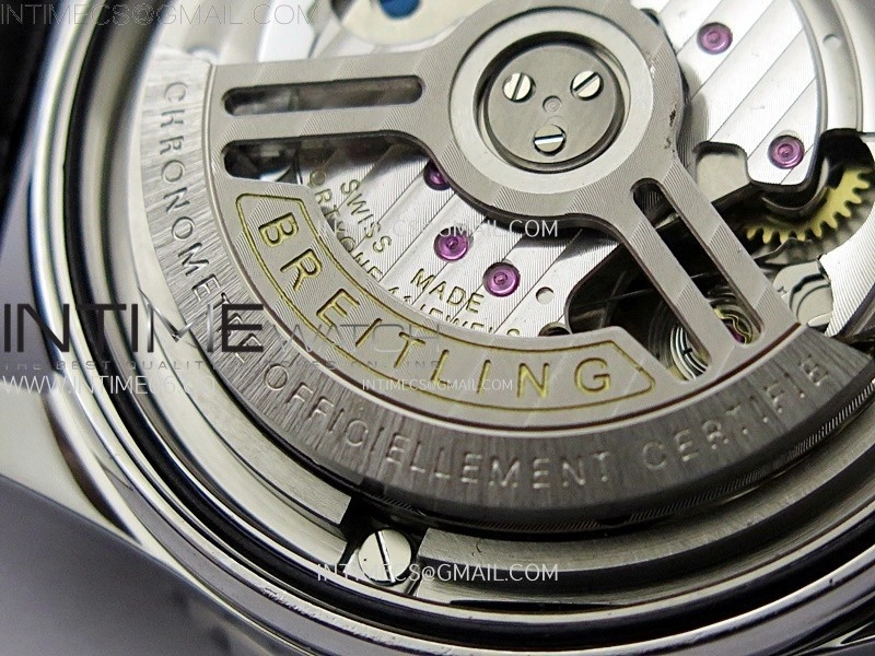 Navitimer B01 43mm SS B50 Best Edition Black Dial White Subdial On Black Leather Strap A7750