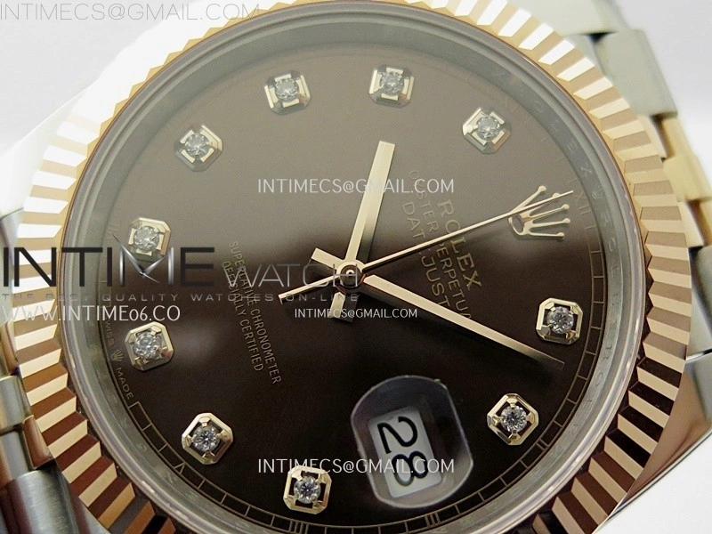 DateJust 41mm 126331 904 SS RG AR+F 1:1 Brown Dial Diamonds Markers On SS RG Jubilee Bracelet DD3235 V2