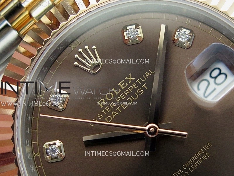 DateJust 41mm 126331 904 SS RG AR+F 1:1 Brown Dial Diamonds Markers On SS RG Jubilee Bracelet DD3235 V2