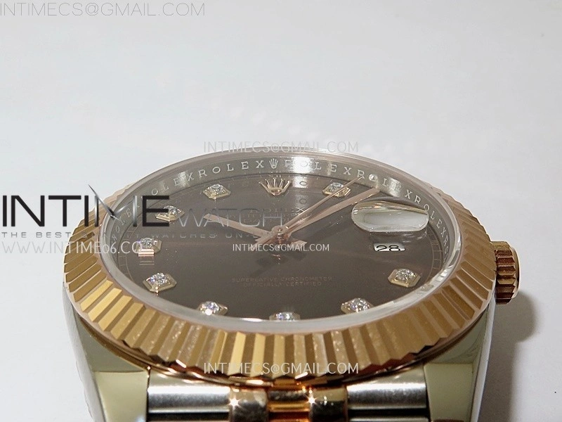 DateJust 41mm 126331 904 SS RG AR+F 1:1 Brown Dial Diamonds Markers On SS RG Jubilee Bracelet DD3235 V2