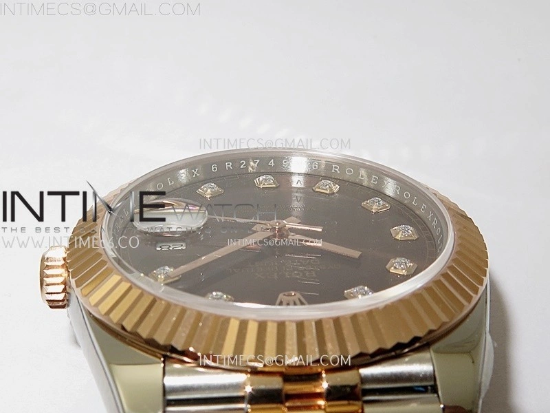 DateJust 41mm 126331 904 SS RG AR+F 1:1 Brown Dial Diamonds Markers On SS RG Jubilee Bracelet DD3235 V2