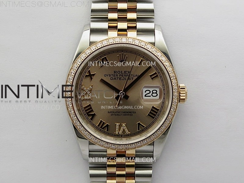 DateJust 36 126281 904L SS RG VSF 1:1 Best Edition RG Dial Roman Markers on Jubilee Bracelet VS3235