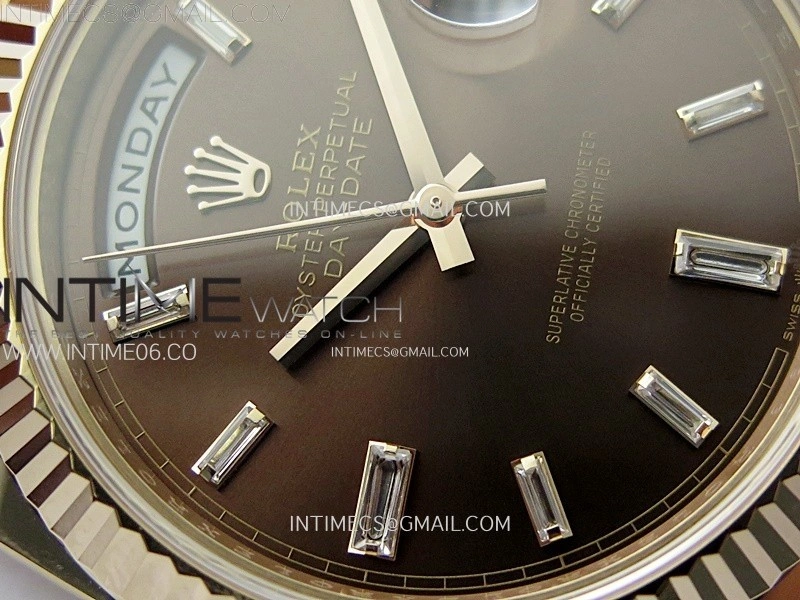 Day Date 228235 40mm 904L RG 1:1 AR+F Best Edition Brown Dial T Diamonds Markers on RG President Bracelet SA3255