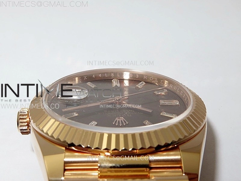 Day Date 228235 40mm 904L RG 1:1 AR+F Best Edition Brown Dial T Diamonds Markers on RG President Bracelet SA3255
