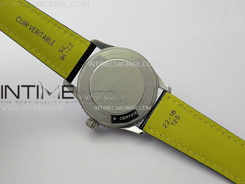 Navitimer 1 Automatic 41mm SS BLSF 1:1 Best Edition Green Dial on Black Leather Strap A2824