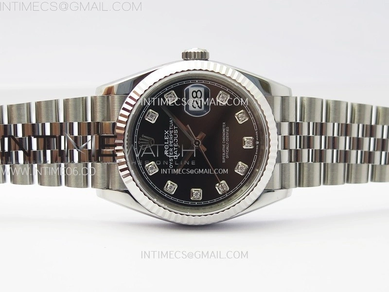 DateJust 36 SS 126234 VSF 1:1 Best Edition 904L Steel Black Dial Diamonds Markers on Jubilee Bracelet VS3235