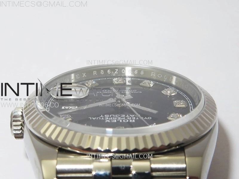 DateJust 36 SS 126234 VSF 1:1 Best Edition 904L Steel Black Dial Diamonds Markers on Jubilee Bracelet VS3235