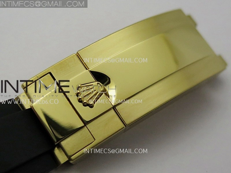 Daytona 126518 904L YG GMF 1:1 Best Edition Black Dial Gold Subdial Diamond Marker on Oysterflex Strap SH4131