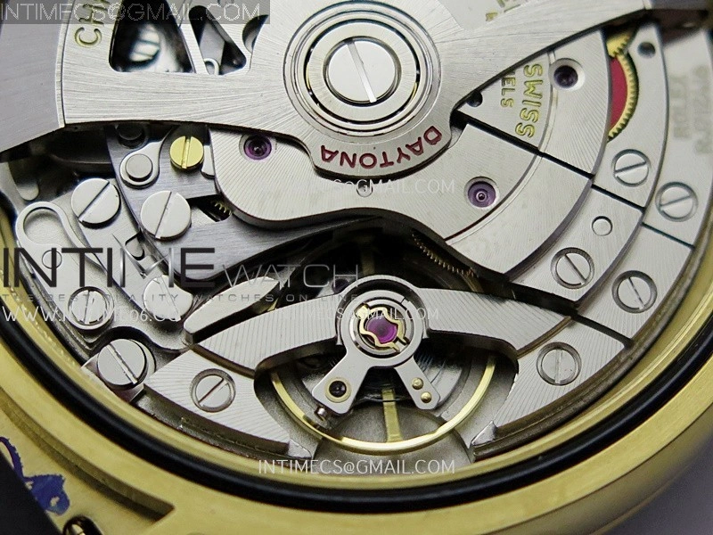 Daytona 126518 904L YG GMF 1:1 Best Edition Black Dial Gold Subdial Diamond Marker on Oysterflex Strap SH4131