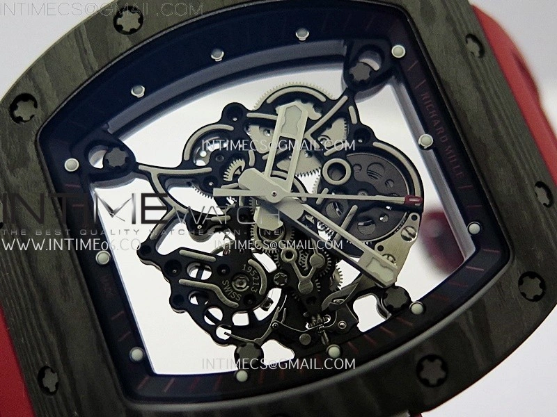 RM055 NTPT Ti APSF 1:1 Best Edition Black Inner Bezel Red Crown On Red Rubber Strap RMUL2 Super Clone