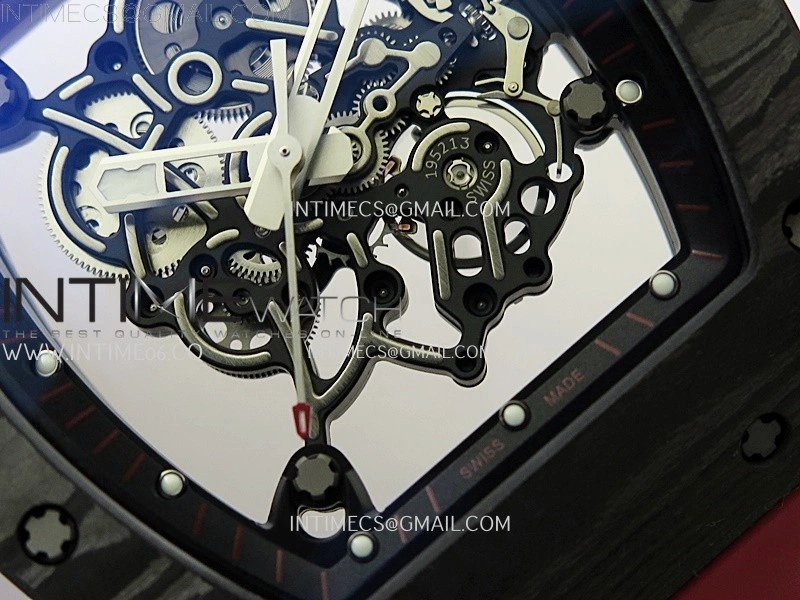 RM055 NTPT Ti APSF 1:1 Best Edition Black Inner Bezel Red Crown On Red Rubber Strap RMUL2 Super Clone