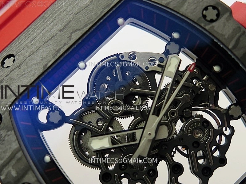 RM055 NTPT Ti APSF 1:1 Best Edition Black Inner Bezel Red Crown On Red Rubber Strap RMUL2 Super Clone