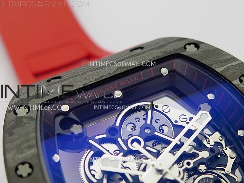 RM055 NTPT Ti APSF 1:1 Best Edition Black Inner Bezel Red Crown On Red Rubber Strap RMUL2 Super Clone