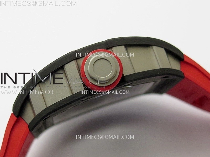 RM055 NTPT Ti APSF 1:1 Best Edition Black Inner Bezel Red Crown On Red Rubber Strap RMUL2 Super Clone
