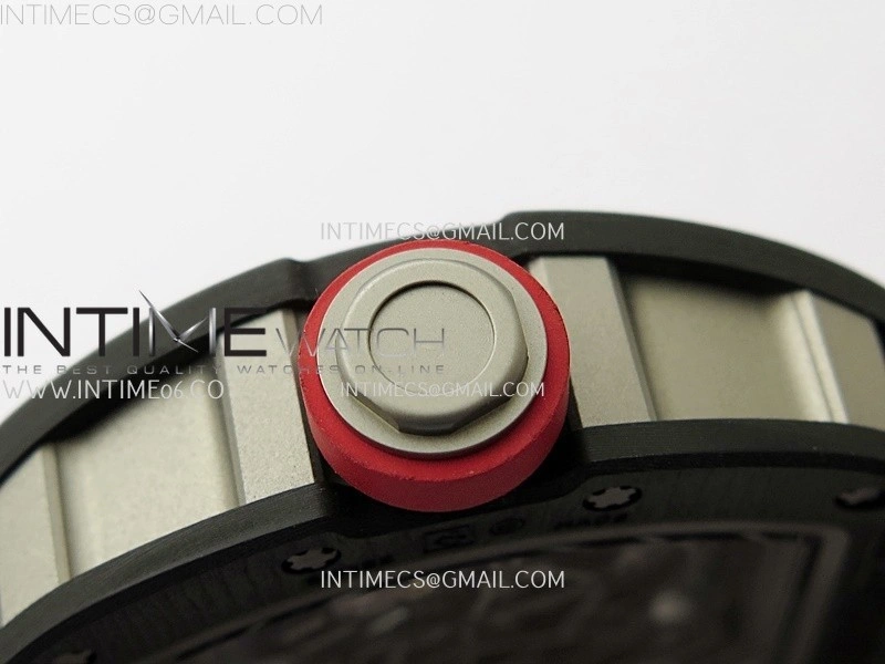 RM055 NTPT Ti APSF 1:1 Best Edition Black Inner Bezel Red Crown On Red Rubber Strap RMUL2 Super Clone