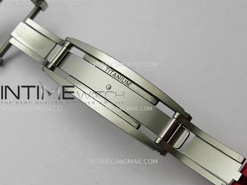 RM055 NTPT Ti APSF 1:1 Best Edition Black Inner Bezel Red Crown On Red Rubber Strap RMUL2 Super Clone