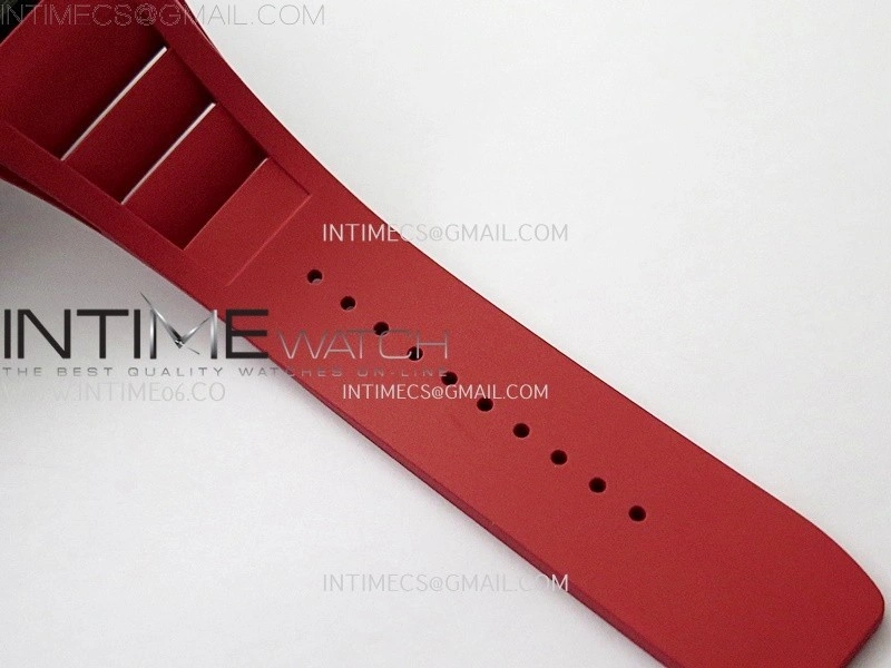 RM055 NTPT Ti APSF 1:1 Best Edition Black Inner Bezel Red Crown On Red Rubber Strap RMUL2 Super Clone