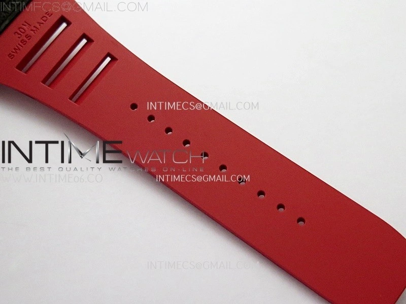 RM055 NTPT Ti APSF 1:1 Best Edition Black Inner Bezel Red Crown On Red Rubber Strap RMUL2 Super Clone
