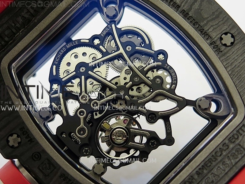 RM055 NTPT Ti APSF 1:1 Best Edition Black Inner Bezel Red Crown On Red Rubber Strap RMUL2 Super Clone