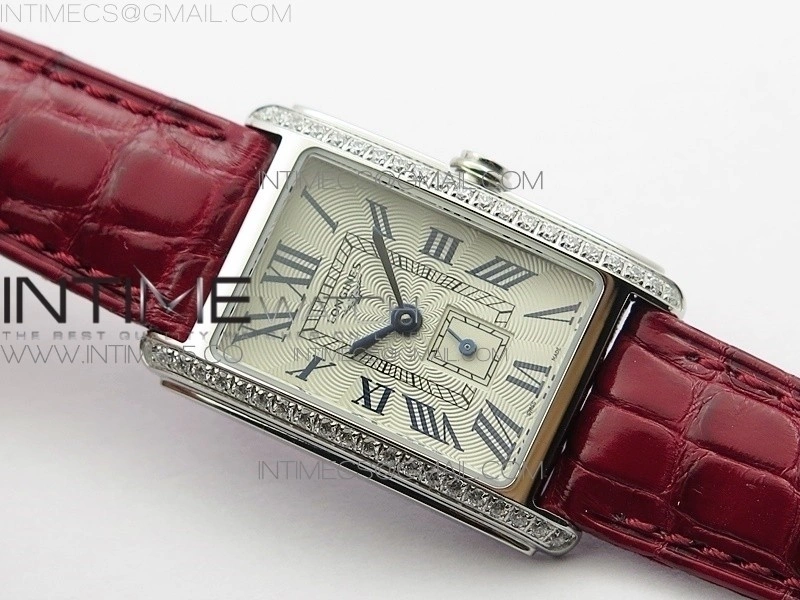 Doloevita SS Crystal Bezel 8848F 1:1 Best Edition Ivory WhiteTextured Dial On Purple Croco Leather Strap Cal.L178.2