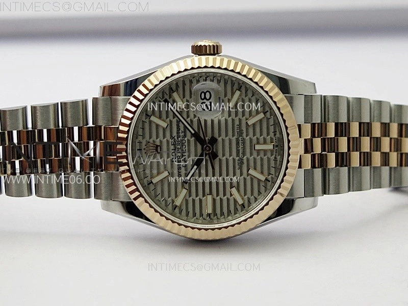 DateJust 36MM 126231 SS RG APSF 1:1 Best Edition Silver Fluted Dial Sticks Markers on SS RG Jubilee Bracelet SA3235