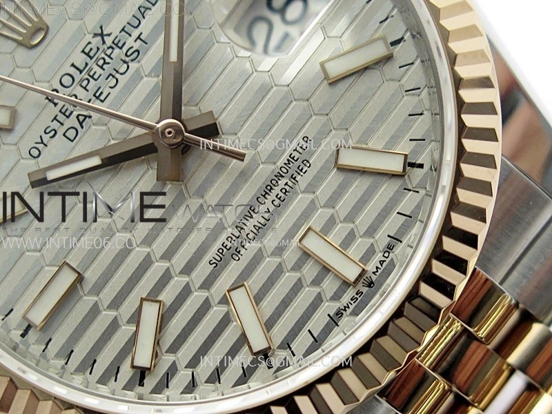 DateJust 36MM 126231 SS RG APSF 1:1 Best Edition Silver Fluted Dial Sticks Markers on SS RG Jubilee Bracelet SA3235