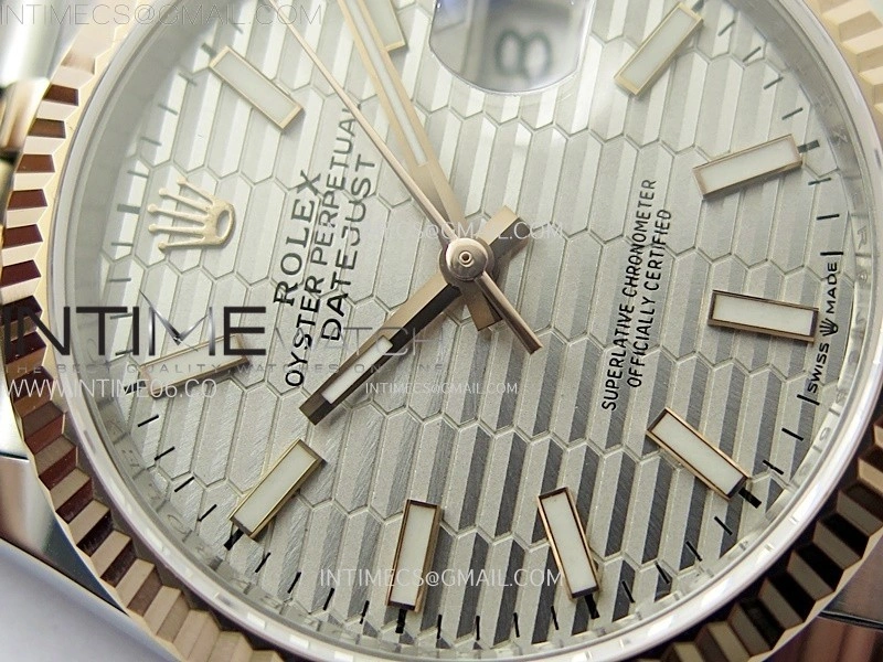DateJust 36MM 126231 SS RG APSF 1:1 Best Edition Silver Fluted Dial Sticks Markers on SS RG Jubilee Bracelet SA3235