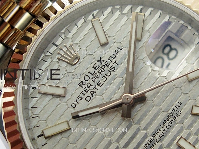 DateJust 36MM 126231 SS RG APSF 1:1 Best Edition Silver Fluted Dial Sticks Markers on SS RG Jubilee Bracelet SA3235