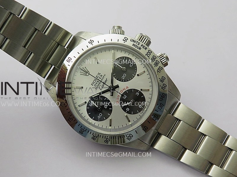 Daytona 6263 Style01 Cartier SS B12 Best Edition Silver Dial Black Subdials On SS Bracelet Venus 75
