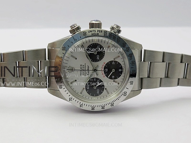 Daytona 6263 Style01 Cartier SS B12 Best Edition Silver Dial Black Subdials On SS Bracelet Venus 75