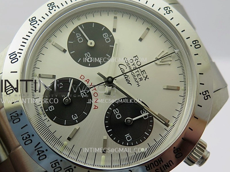 Daytona 6263 Style01 Cartier SS B12 Best Edition Silver Dial Black Subdials On SS Bracelet Venus 75