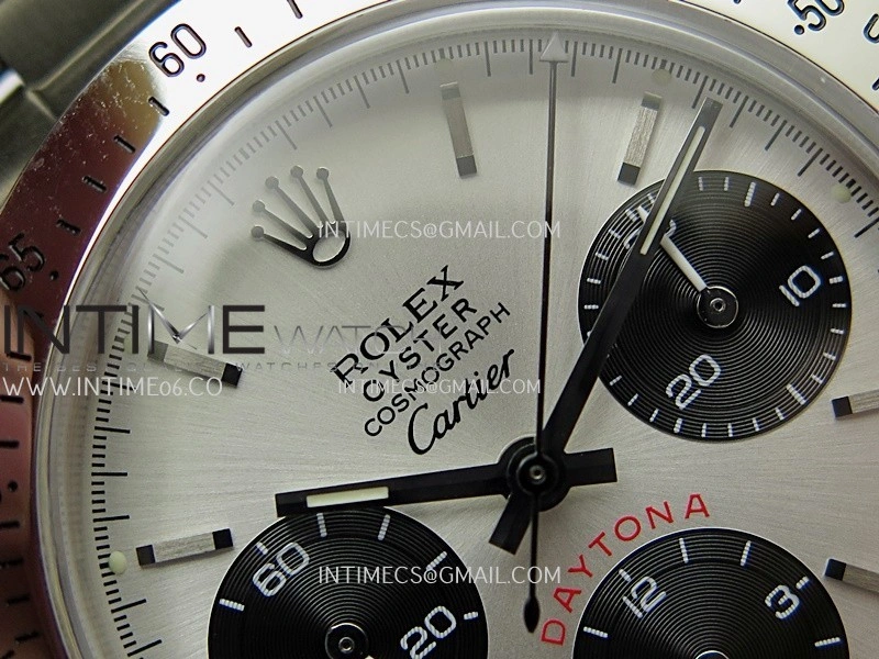 Daytona 6263 Style01 Cartier SS B12 Best Edition Silver Dial Black Subdials On SS Bracelet Venus 75
