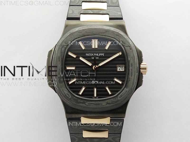 Nautilus 5711 DIW Carbon DIWF 1:1 Best Edition Black Textured Dial on Carbon RG Bracelet 324CS