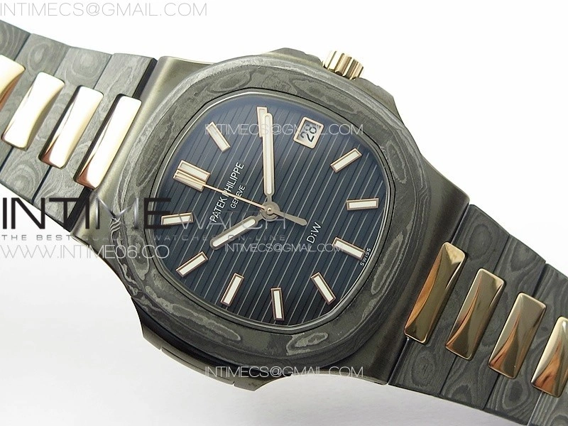Nautilus 5711 DIW Carbon DIWF 1:1 Best Edition Black Textured Dial on Carbon RG Bracelet 324CS