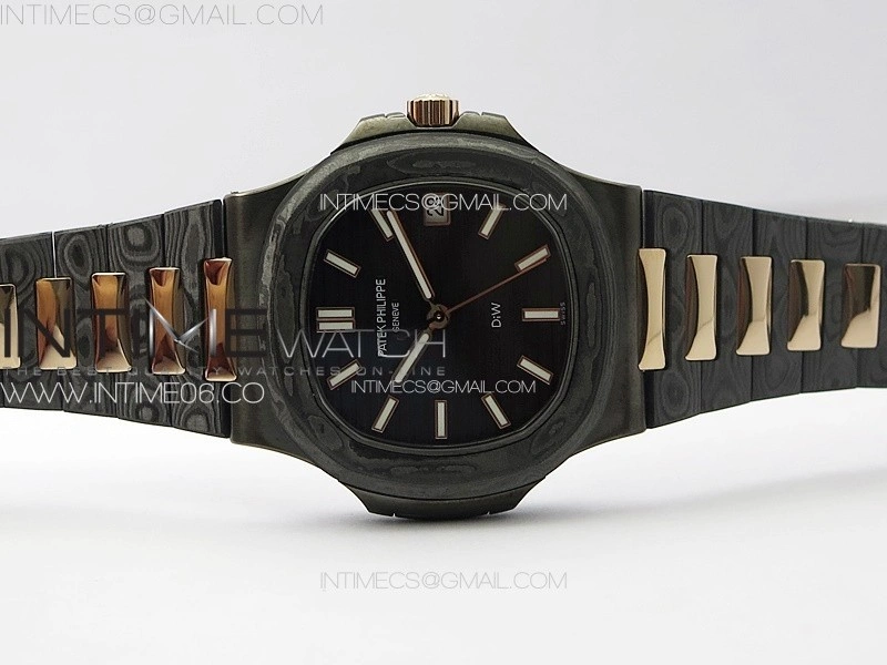 Nautilus 5711 DIW Carbon DIWF 1:1 Best Edition Black Textured Dial on Carbon RG Bracelet 324CS