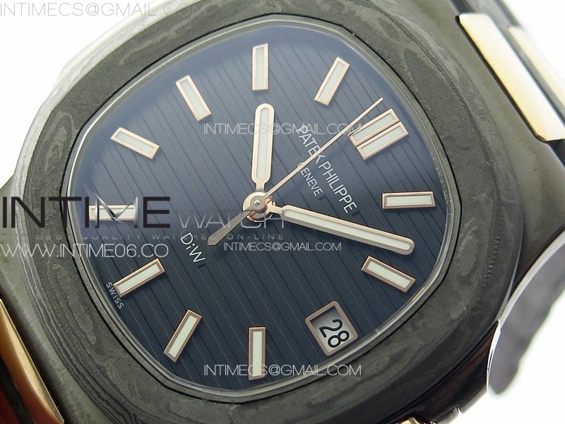 Nautilus 5711 DIW Carbon DIWF 1:1 Best Edition Black Textured Dial on Carbon RG Bracelet 324CS