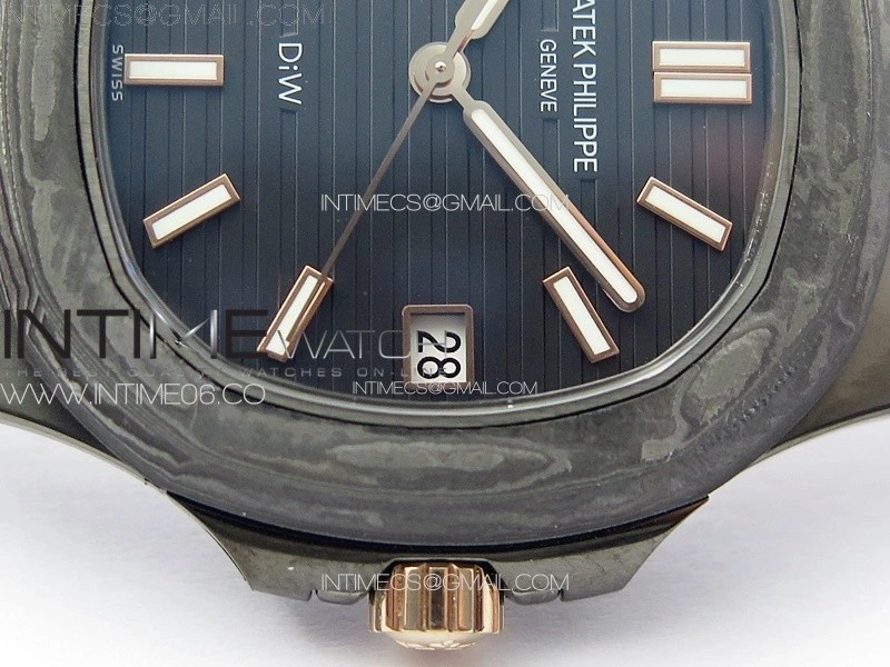 Nautilus 5711 DIW Carbon DIWF 1:1 Best Edition Black Textured Dial on Carbon RG Bracelet 324CS