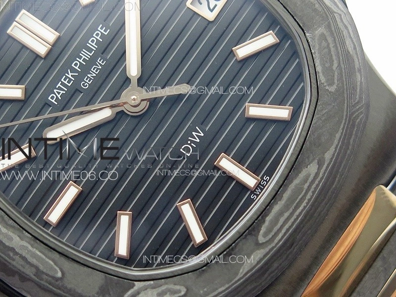 Nautilus 5711 DIW Carbon DIWF 1:1 Best Edition Black Textured Dial on Carbon RG Bracelet 324CS