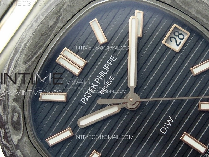 Nautilus 5711 DIW Carbon DIWF 1:1 Best Edition Black Textured Dial on Carbon RG Bracelet 324CS