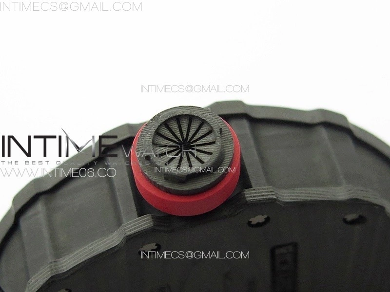 RM035-01 Forged Carbon Case KUF Best Edition Red Crown on Black Rubber Strap MIYOTA8215
