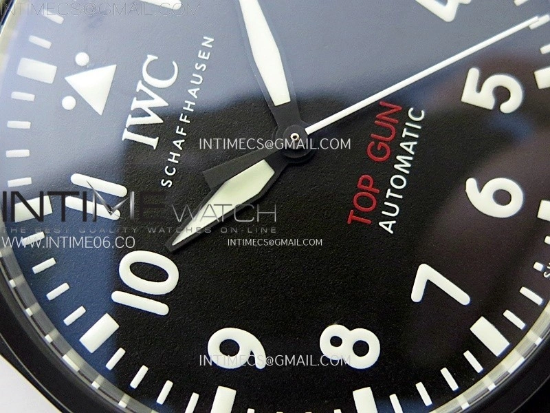Big Pilot IW329801 Real Ceramic M+F 1:1 Best Edition Black Dial on Black Calfskin Strap SEIKO 8N-24
