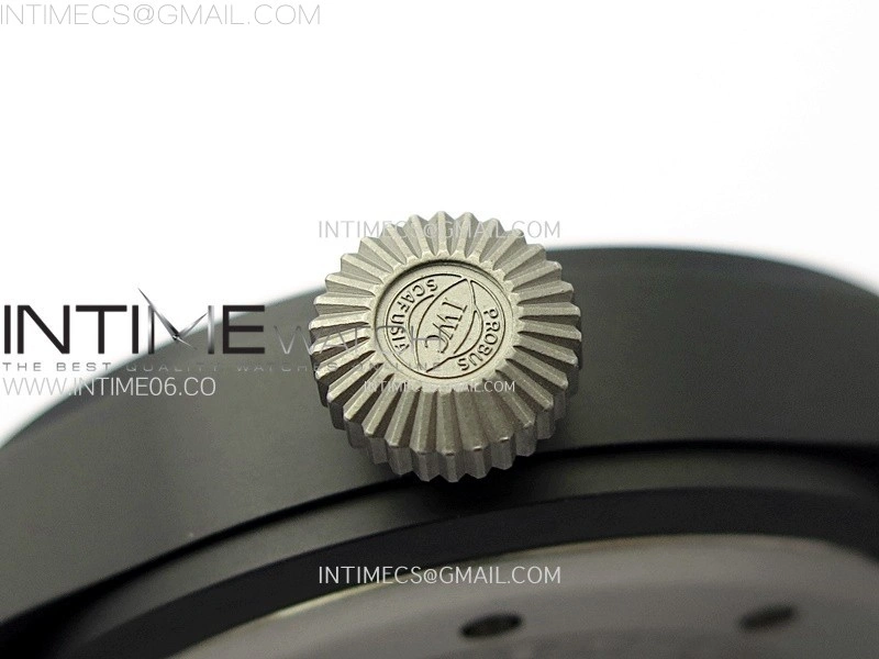 Big Pilot IW329801 Real Ceramic M+F 1:1 Best Edition Black Dial on Green Calfskin Strap SEIKO 8N-24
