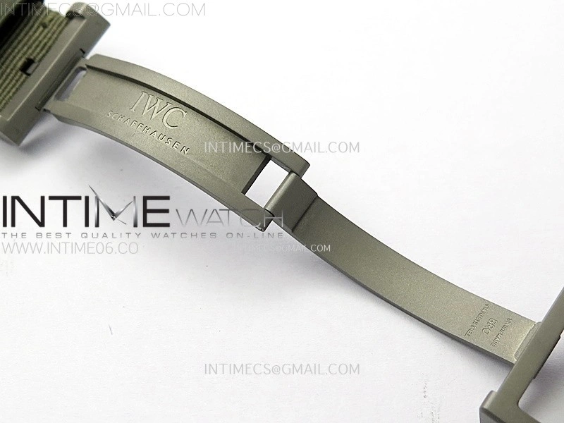 Big Pilot IW329801 Real Ceramic M+F 1:1 Best Edition Black Dial on Green Calfskin Strap SEIKO 8N-24