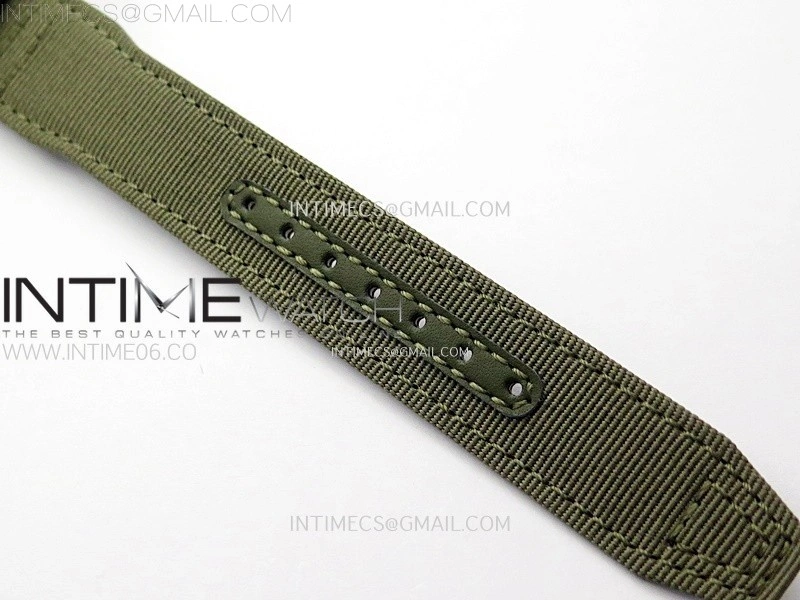 Big Pilot IW329801 Real Ceramic M+F 1:1 Best Edition Black Dial on Green Calfskin Strap SEIKO 8N-24
