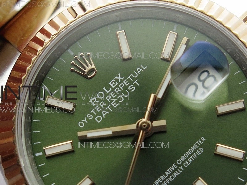 Datejust 36mm 116231 SS RG BP 1:1 Best Edition Green Dial Stick Markers On SS RG Oyster Bracelet A2824